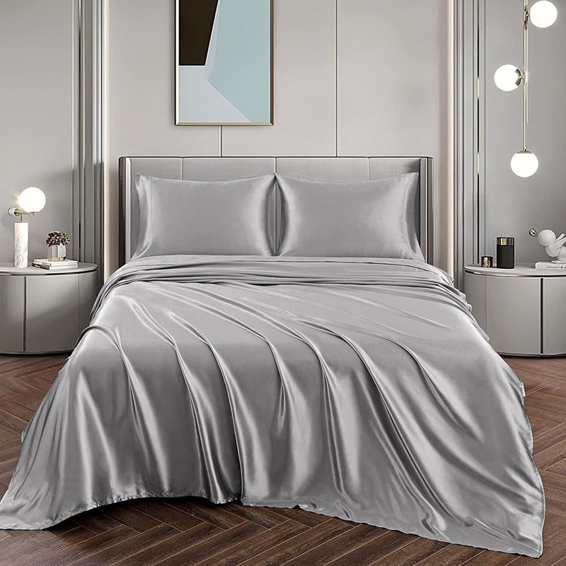 Satin Sheet Set, Gray