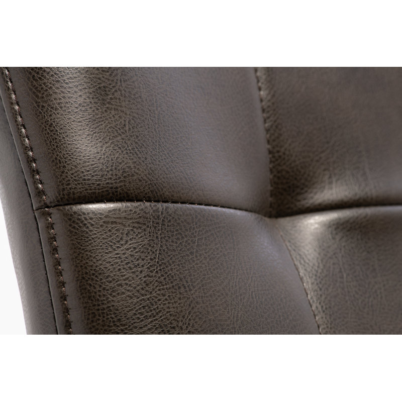 Longbridge 48cm H Upholstered Metal Side Chair, Dark Brown