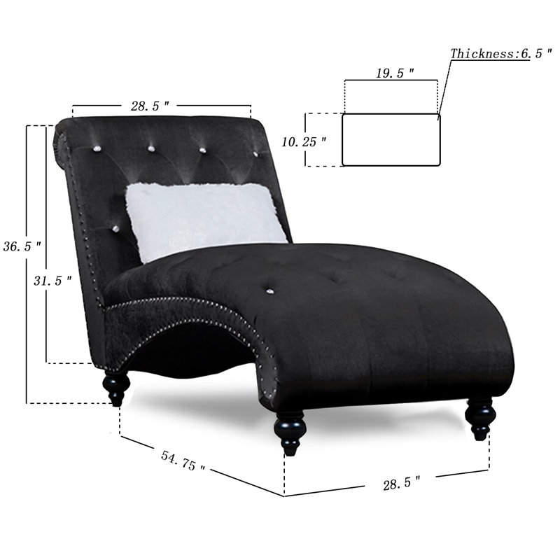 Chaise longue, Velours noir