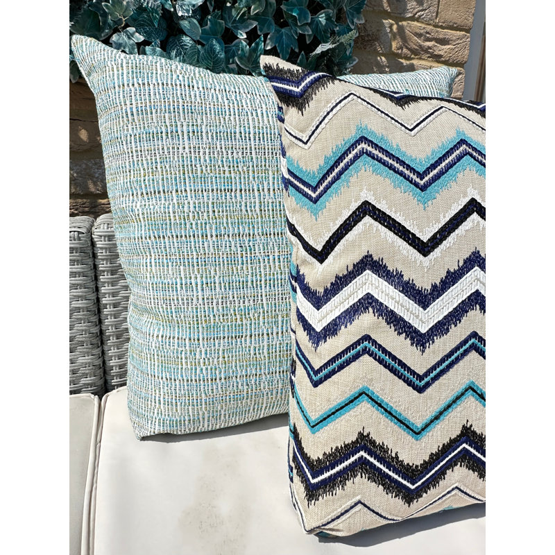 Abstract Blue Square Cushion Cover, Blue