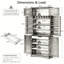 Armoire de cuisine Farmhouse avec 8 portes, armoire de rangement avec 4 tablettes réglables, tiroir caché, support à vin, armoire polyvalente pour la cuisine, la salle à manger et la salle de bain-112829363