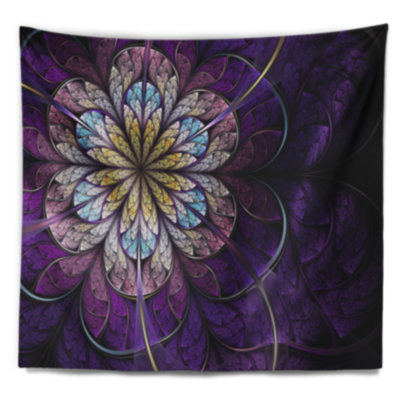 Tapisserie florale florale bleue et rose