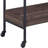 2 Tier Shelf Rectangular Serving Cart In Walnut And Black Finish With Shelves & Theme Form Cup Holder Metal Frame
