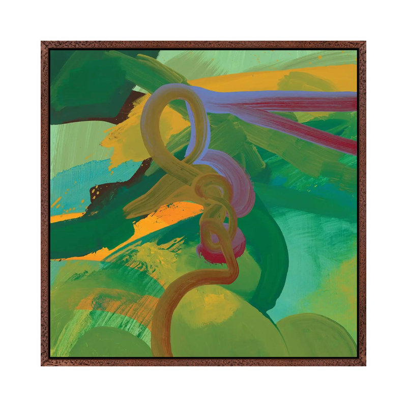 Twist by Pamela Staker - Painting on Canvas, Classic Brown Wood Framed, 66.04 cm H x 66.04 cm W