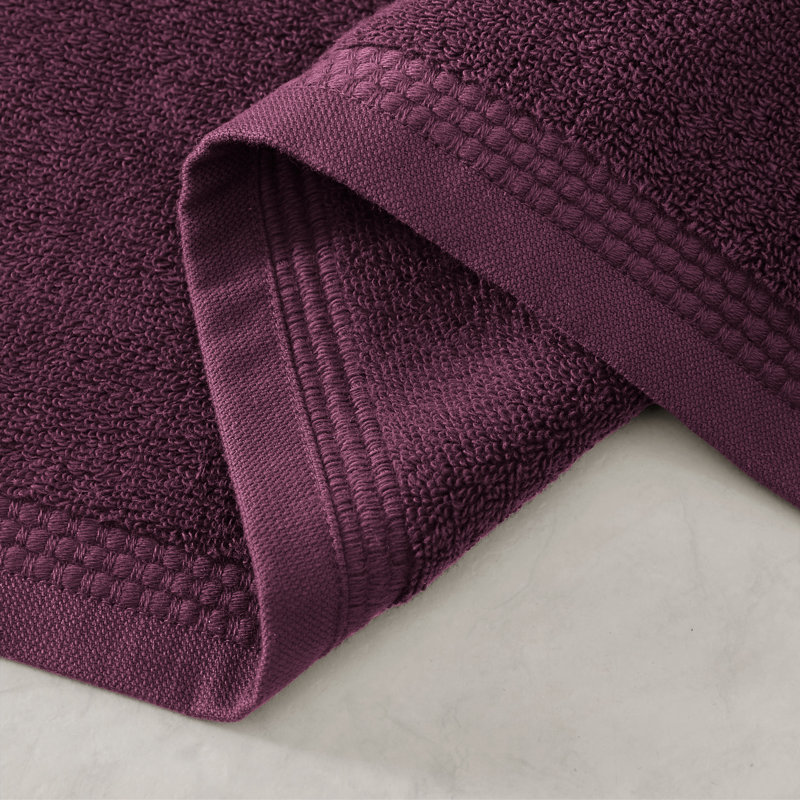Egyptian Cotton Soft Border Towels, Washcloth, Mulberry