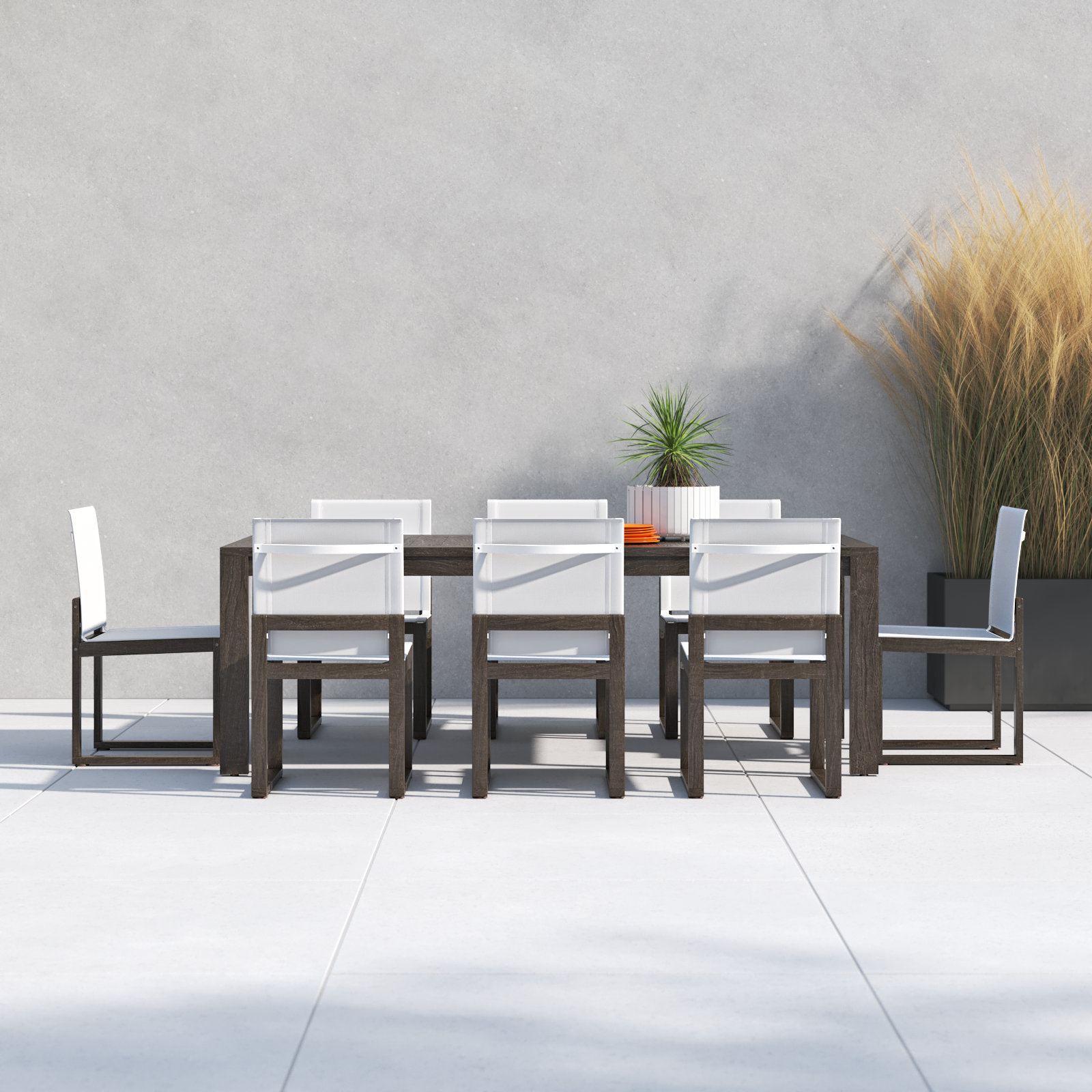 Joly 87" Eucalyptus Patio Dining Set