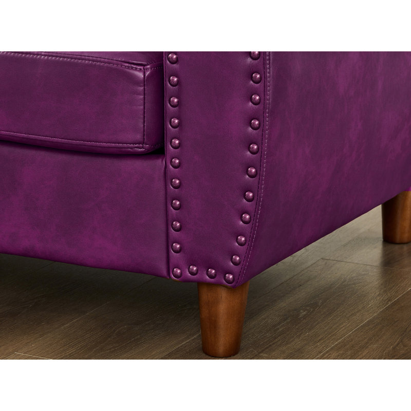 Causeuse en similicuir 58 po, Purple