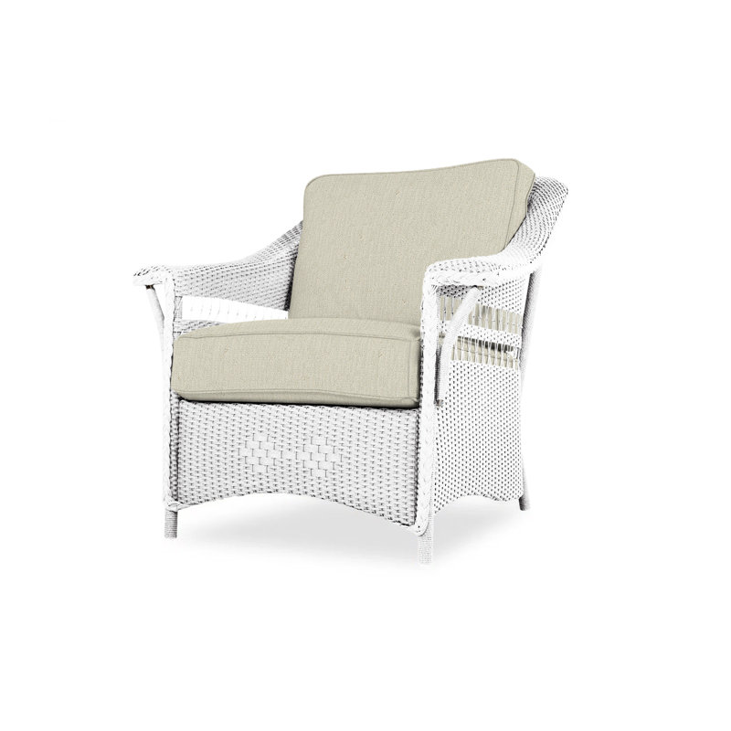 Nantucket Outdoor Lounge Chair, White, Canvas Natural Sunbrella® Canvas