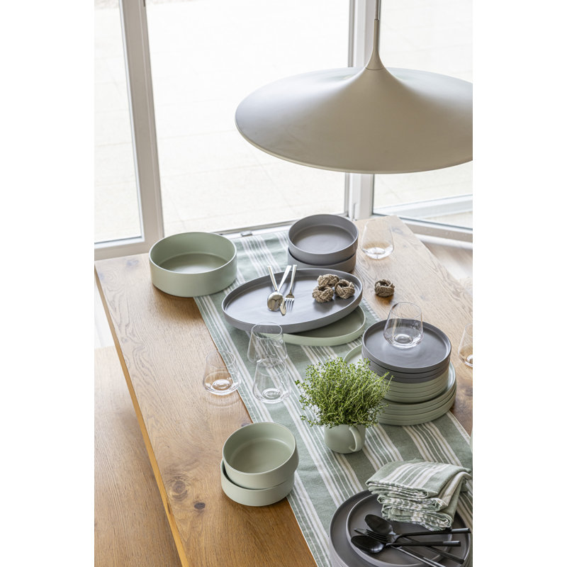 Stackable over&back Semi Hand-Finished Stoneware Cereal Bowls, Gray