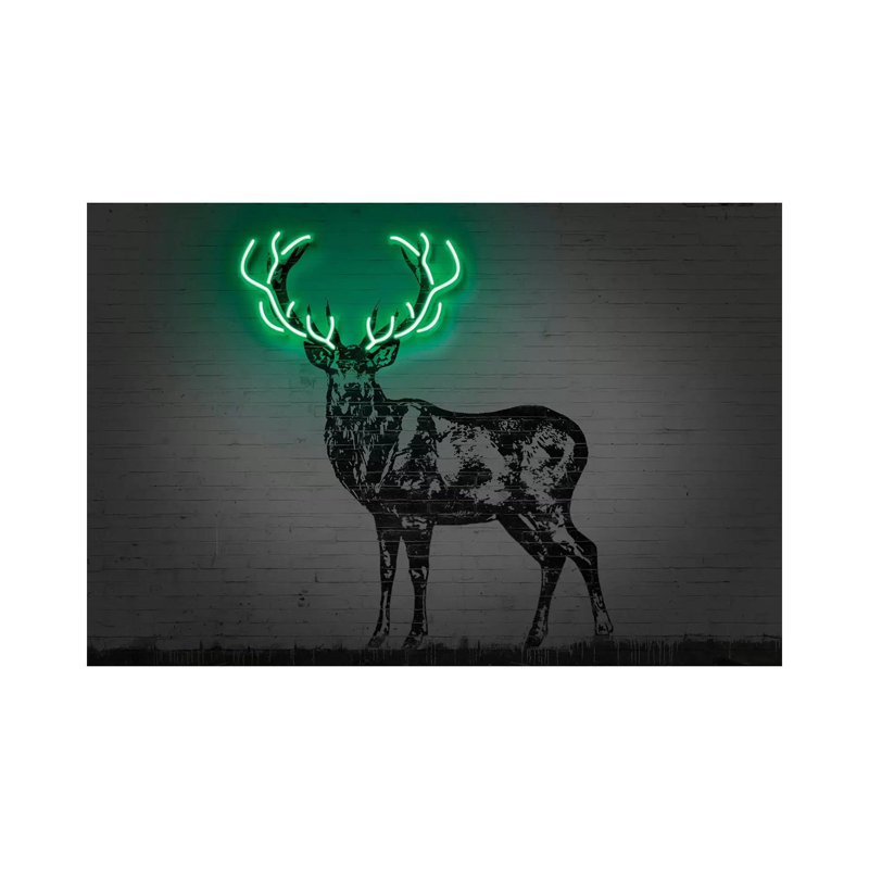 Deer - Wrapped Canvas Print, 66.04cm H x 101.6cm W x 1.91cm D