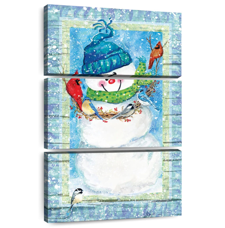 Bonhomme de neige et cardinaux Lelend, H 57 po x l 36 po