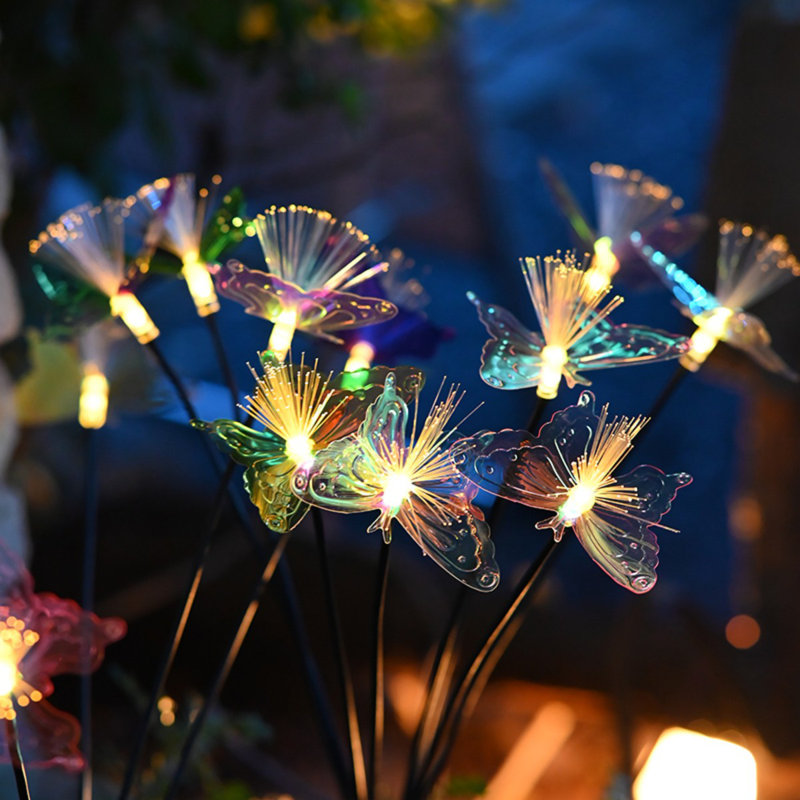 Butterfly solar courtyard ground mounted lights
