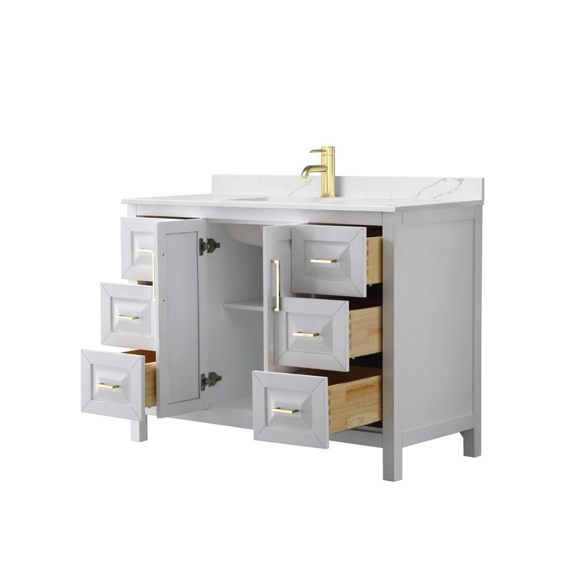 Daria 48'' W Vanity, White, Brushed Gold, Giotto Quartz
