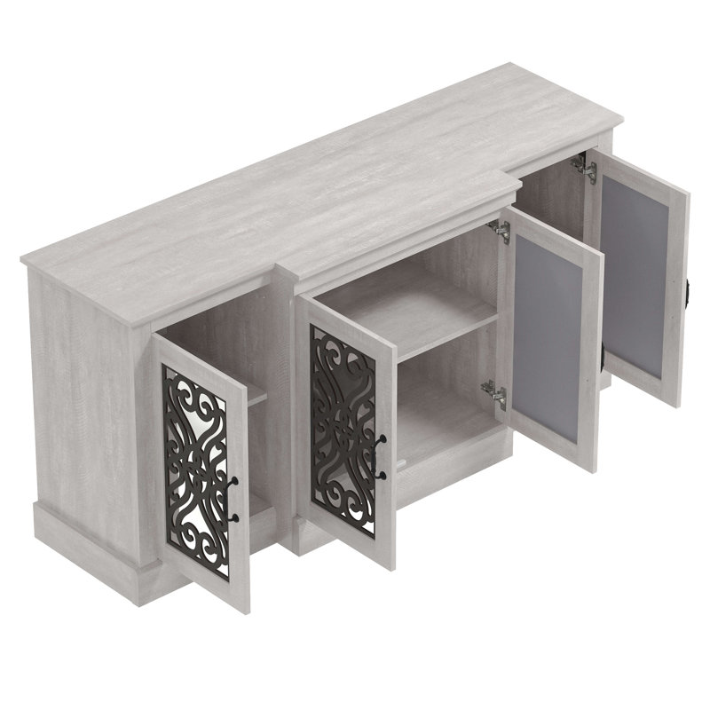 Ariba Transitional Sideboard Set Of 2, Dusty Gray Oak