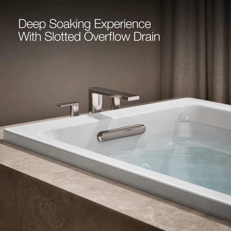 Archer® 72-in X 36-in Drop-in Whirlpool + Heated Bubblemassage Air Bath, White