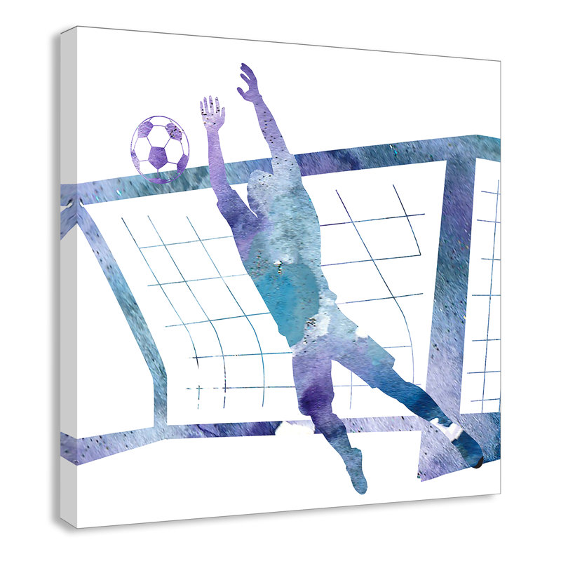 Fille de football 2, H 16 po x l 16 po x P 1,5 po, Toile