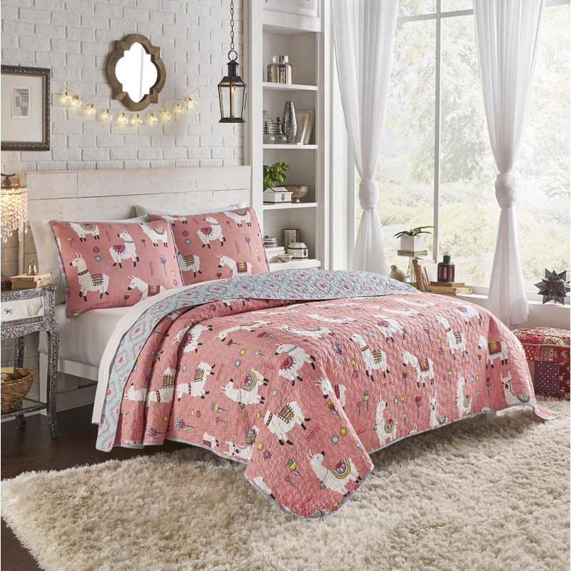 Vue Llama Drama Reversible Quilt Set, Twin XL