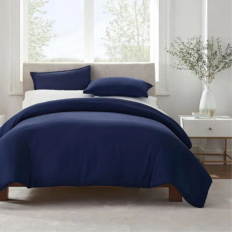 Simply Clean Solid Duvet cover Navy blue, Queen Duvet Cover