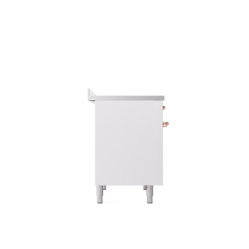 ILVE Nostalgie II Series 40 inch Induction Range with 6 Induction Elements (Solid Door), White/Copper