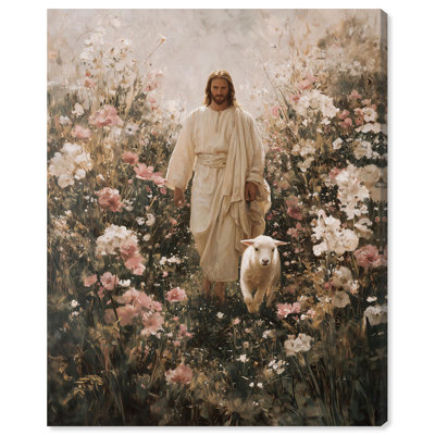«Path of Peace and Flowers II», reproduction d'art sur toile par Art Remedy, cadre noir, 16 x 20