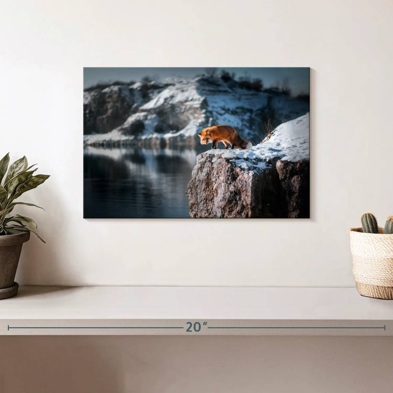 Brampt Fox On Cliff, 8" H x 12" W