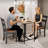 Dining Chairs, Set of 2 Farmhouse Kitchen & Dining Room Chairs with Open Back, Rubber Wood Seating for Living Room and Dining Room, Black-1205181051