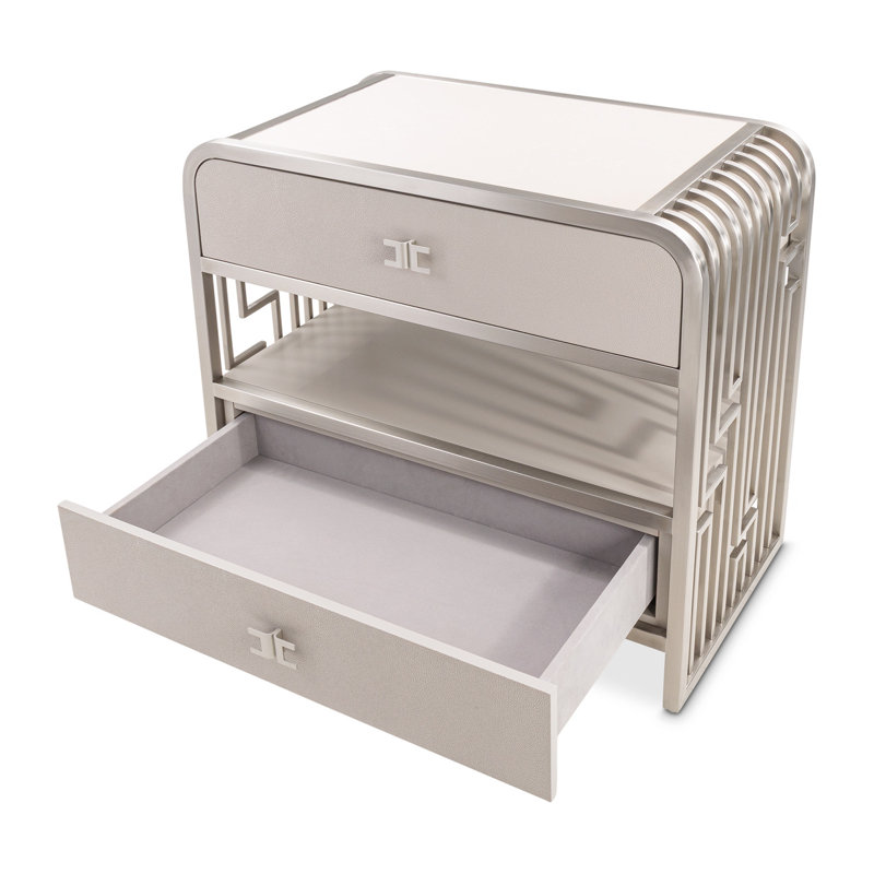 Table de chevet en métal Roxbury Park - Acier inoxydable