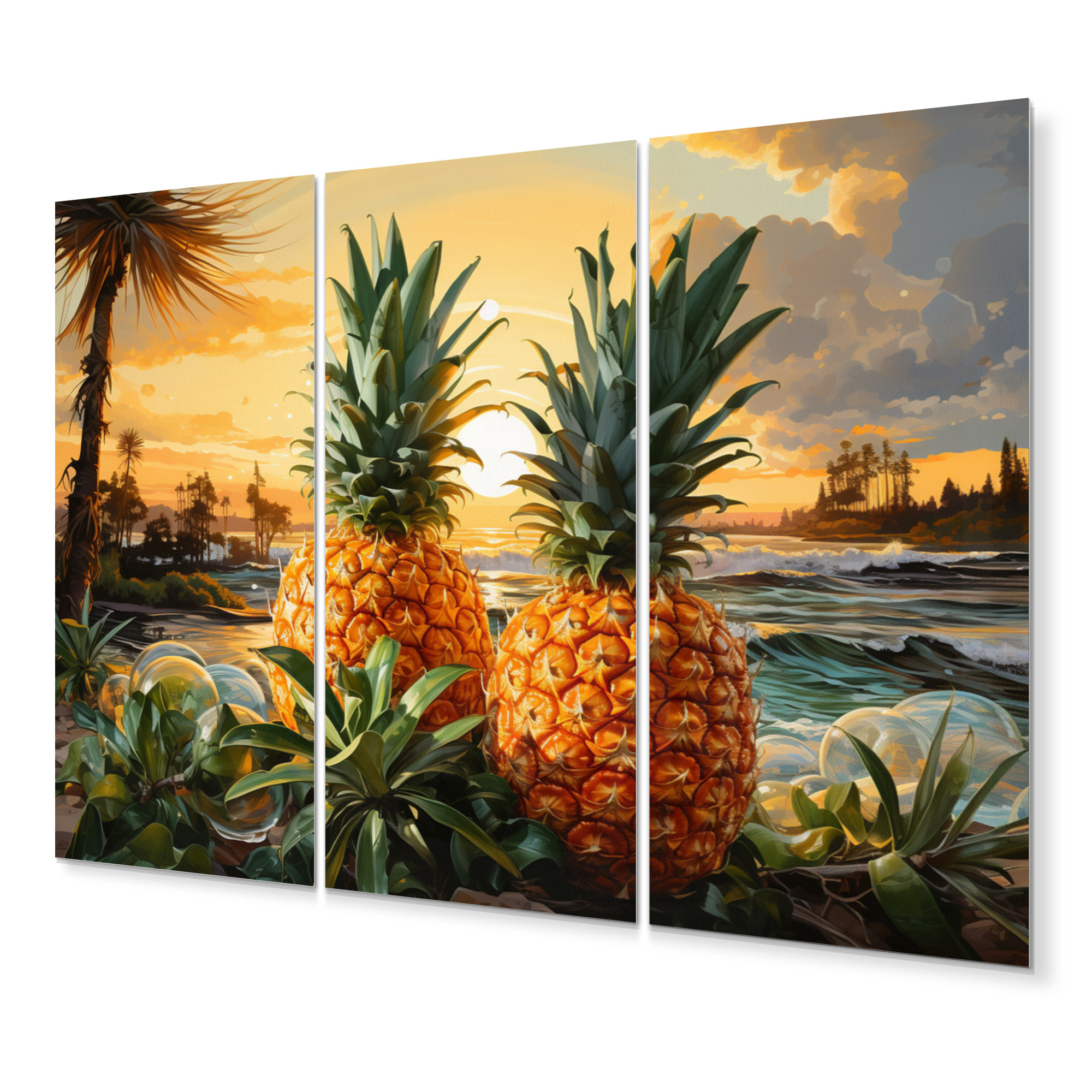 Bay Isle Home Pinneapple Delight Fruits Metal Wall Decor Set Wayfair