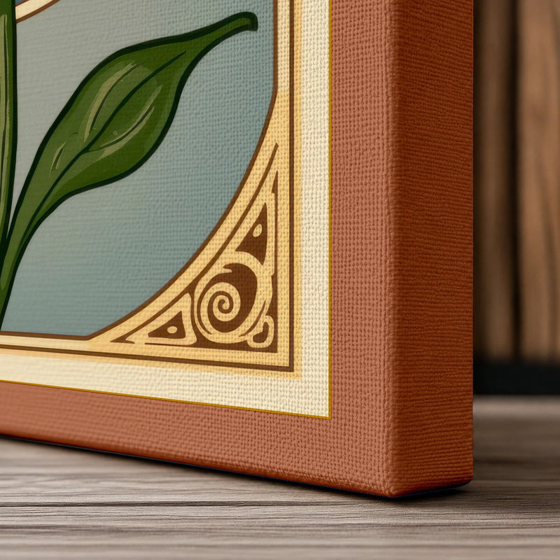 Framed Daisy Study Botanical - Wrapped Canvas, 30x20 - 76.2 x 50.8 cm, Terracotta Border