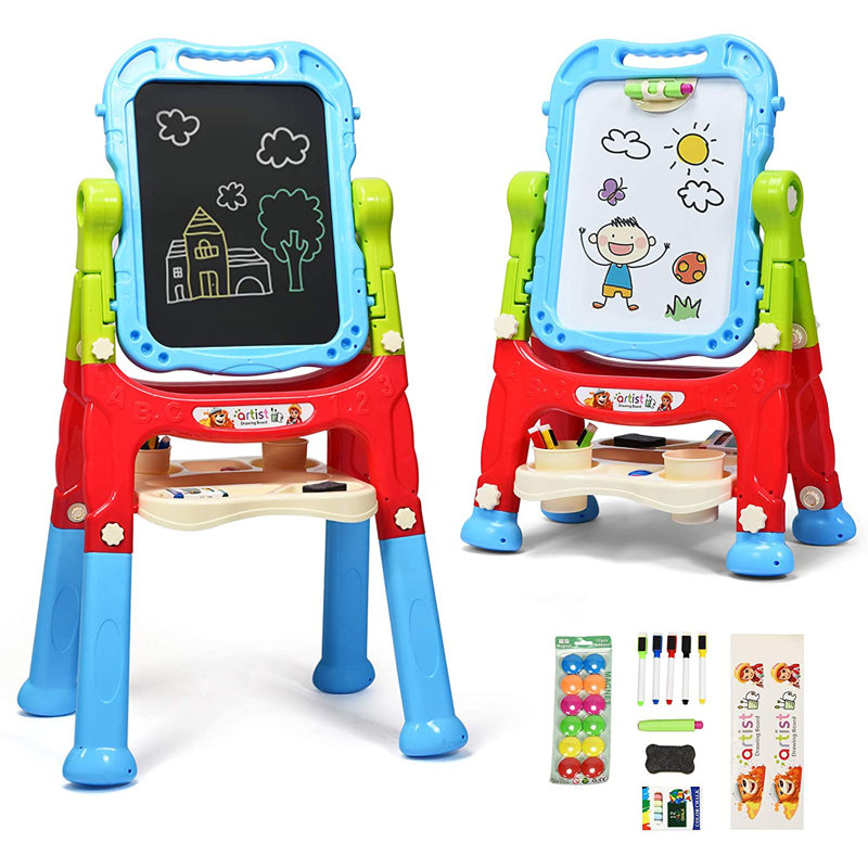 Hermione Zoomie Kids Folding Plastic Board Easel, Blue