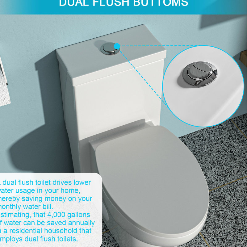 White Ceramic Toilet With Dual Flush And Silent Operation - Peaceful Bathroom Experience Modern Space Design Compact Solution