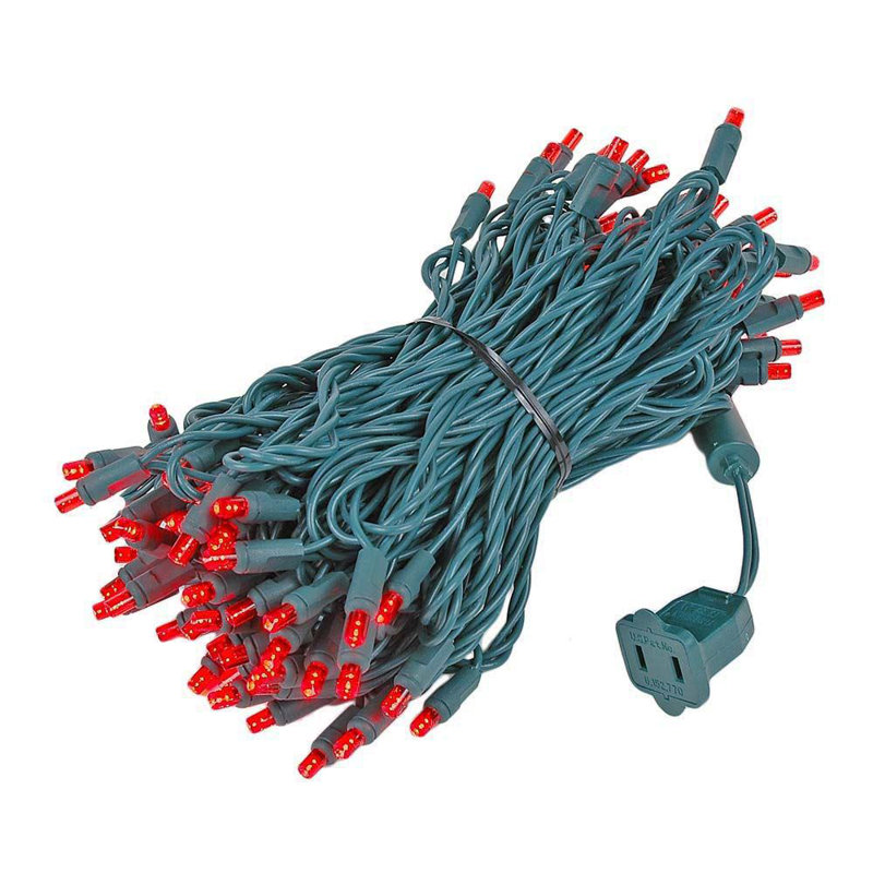 Mini-ensemble de petites chaînes à del pour l’extérieur 50' extérieur 100-ampoule, vert, rouge