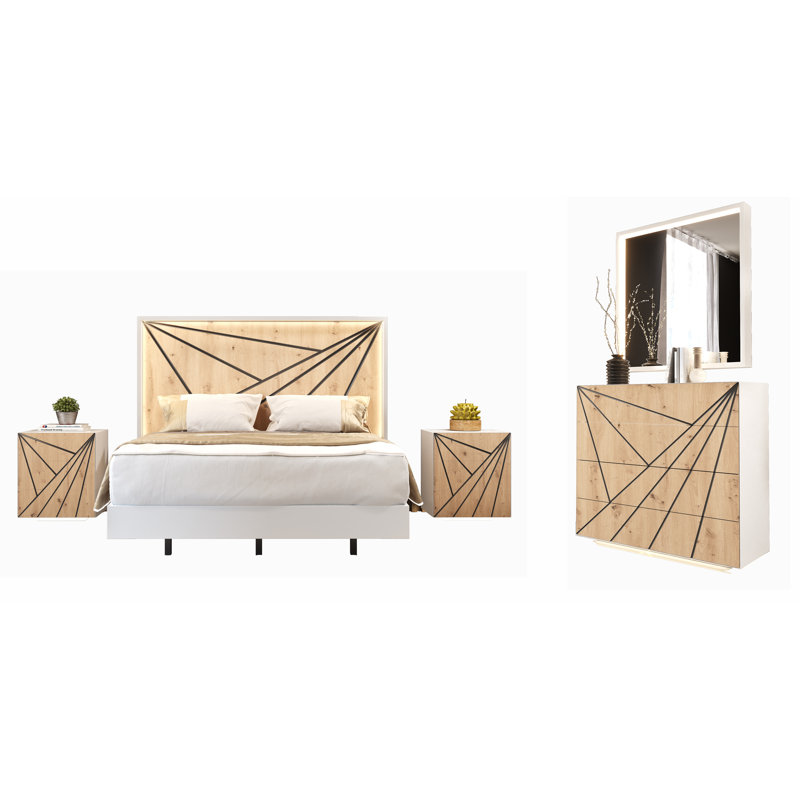 Emilya Piece Bedroom Set, King, White