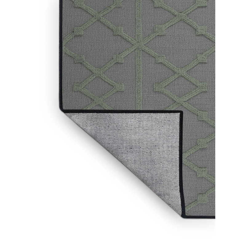 Tapis gris en treillis lavable à la machine, Carré 6 pi