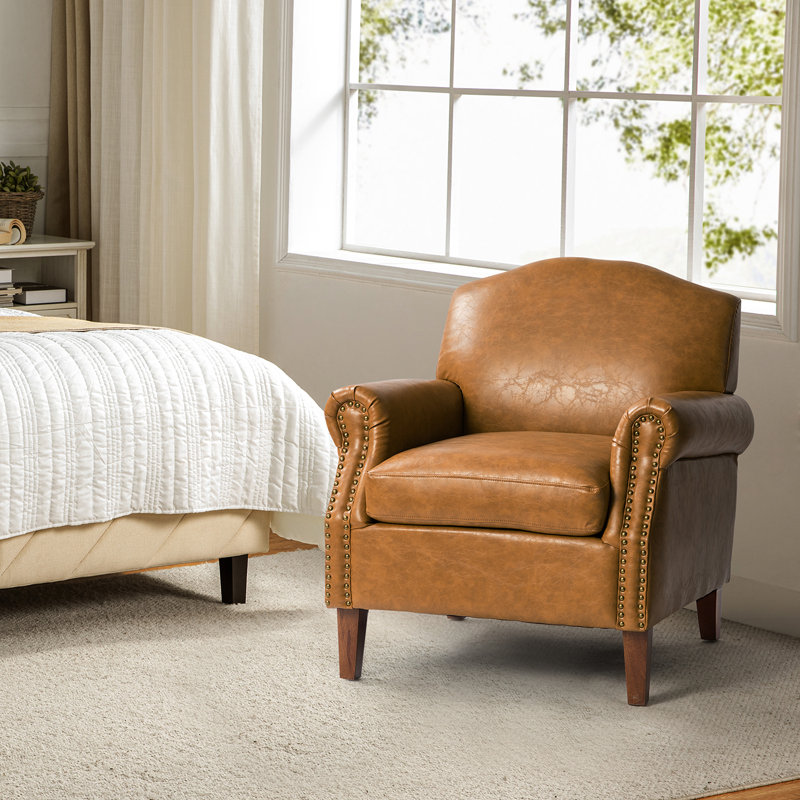 Farleigh Faux Leather Armchair, Camel