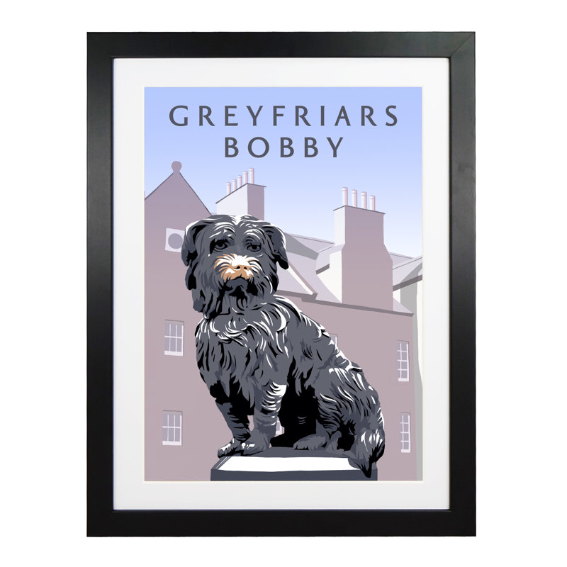 Greyfriars Bobby by Richard O'Neil - Print, 43.5 cm H x 33.5 cm W x 2.2 cm D, Black Wood Frame