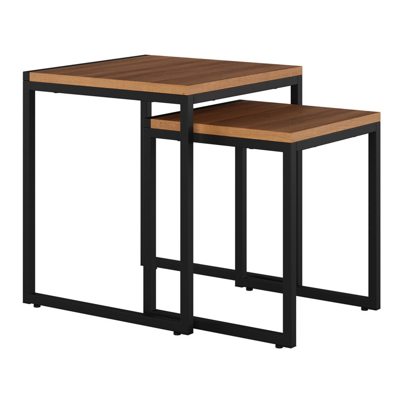 Isabelyn Square Nesting Side Tables, Brown