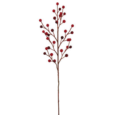 18-Inch Red and White Berry Spray, Pack of 12 - Waterproof Holiday Floral Accent for Indoor Décor