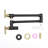 Brass Made Pot Filler, Black & Gold Pot Filler Faucet, Wall Mount Folding Kitchen Sink Pot Filler Faucets, Retractable Single Hole Pot Filler With Two Handles For Sink Stove