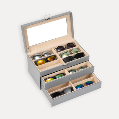 3-Layer Sunglasses Storage Organizer -Grey