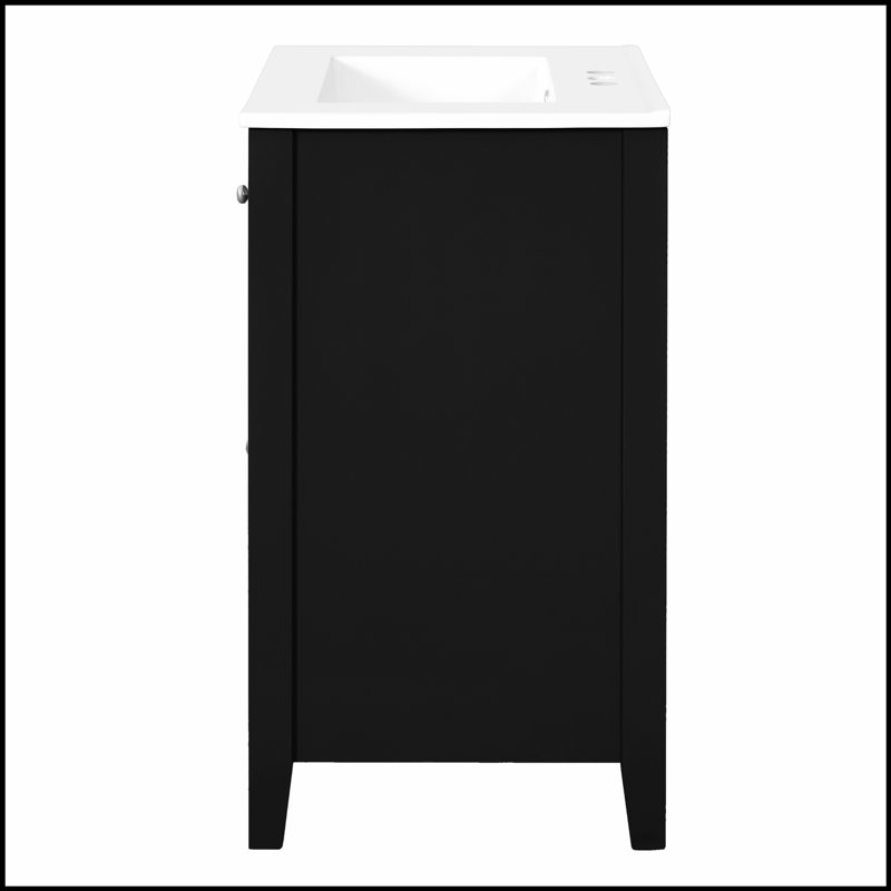 Meuble-lavabo moderne de 24 pouces avec lavabo en céramique, charme rustique et rangement pratique pour les petites salles de bain