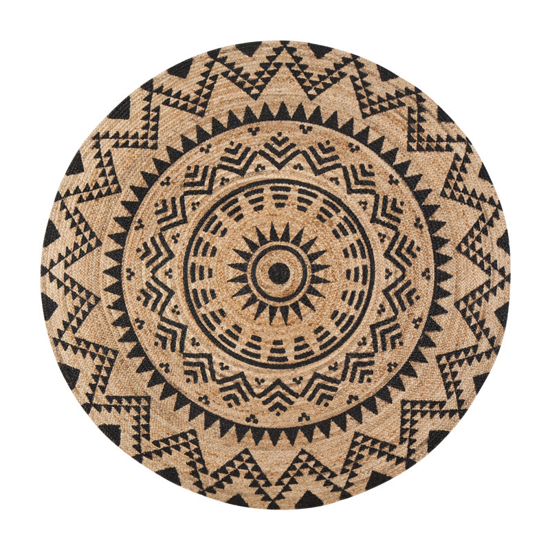 Zinia Hand-Woven Round Jute and Sisal Rug, Round 4'