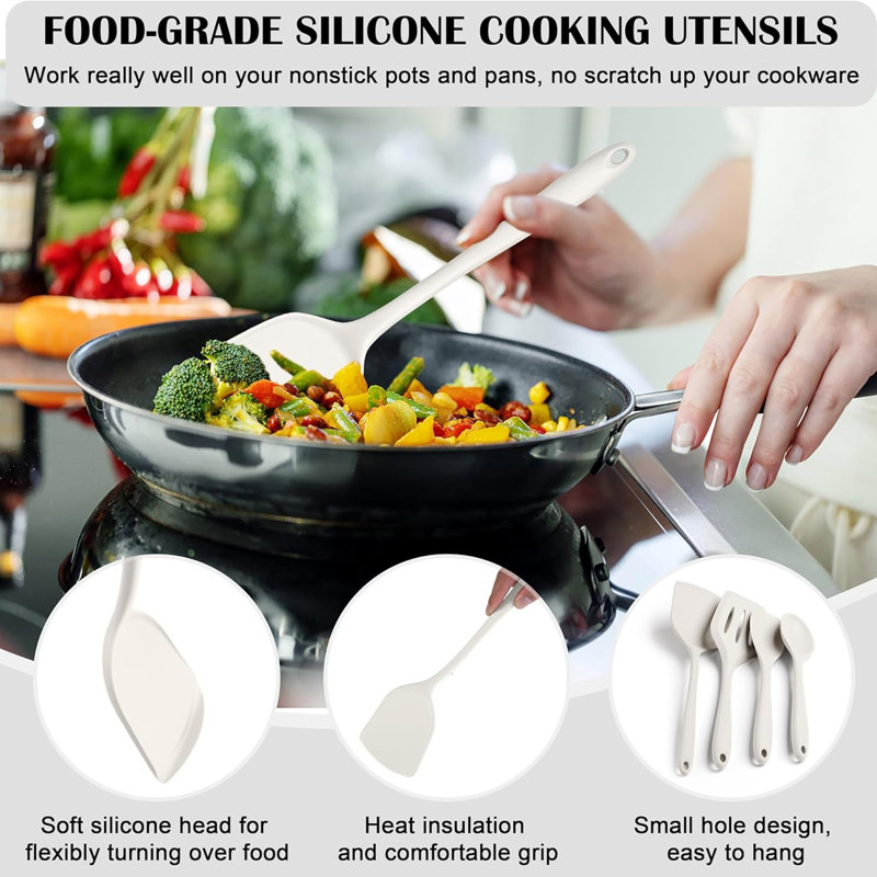 Ensemble d'ustensiles de cuisine 14 pièces, 14 pièces, blanc
