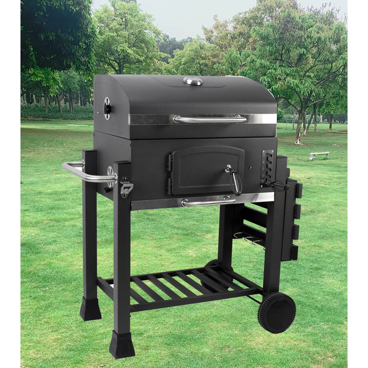 XXL Smoker Barbecue Outdoor Charcoal Portable Grill BBQ with Cover Wheels  Table