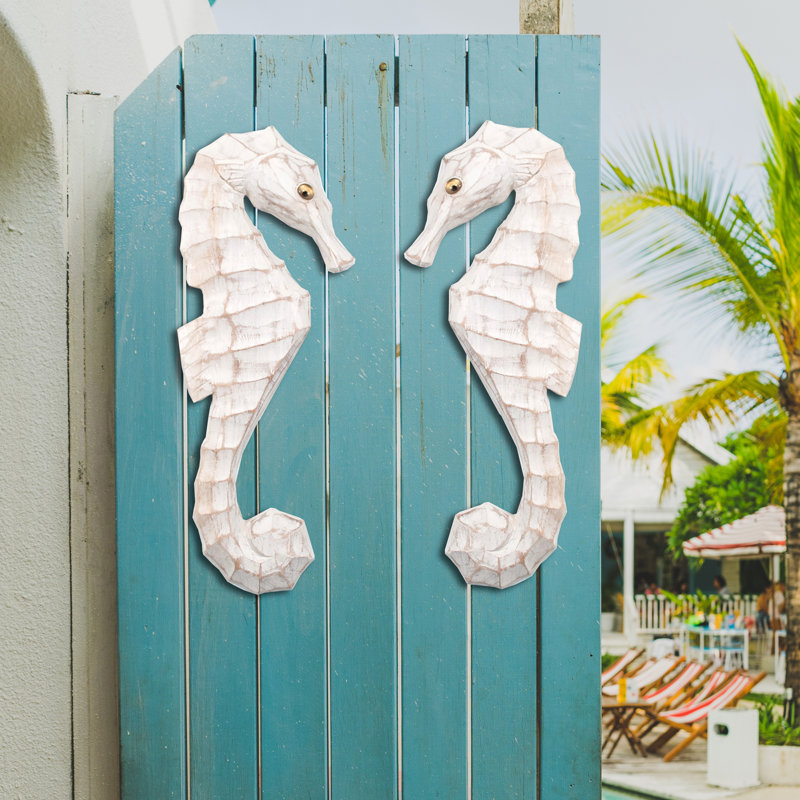Handmade Coastal Landscape & Nature Wall Decor on Solid Wood, White