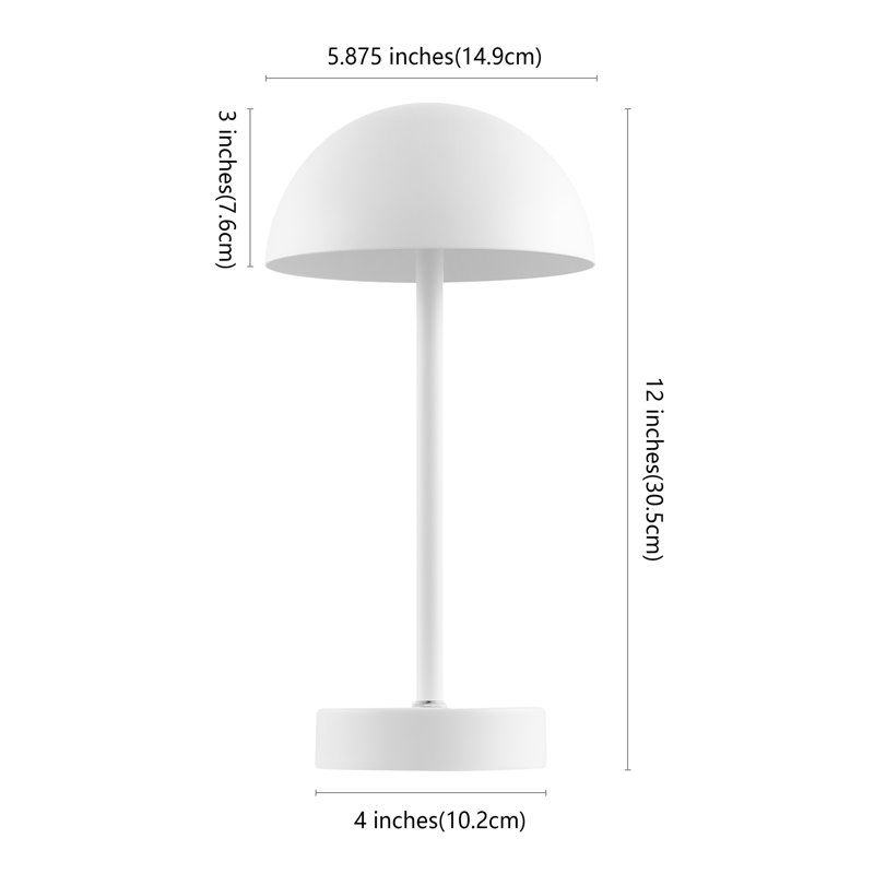 Rowland White Metal USB Rechargeable Table Lamp