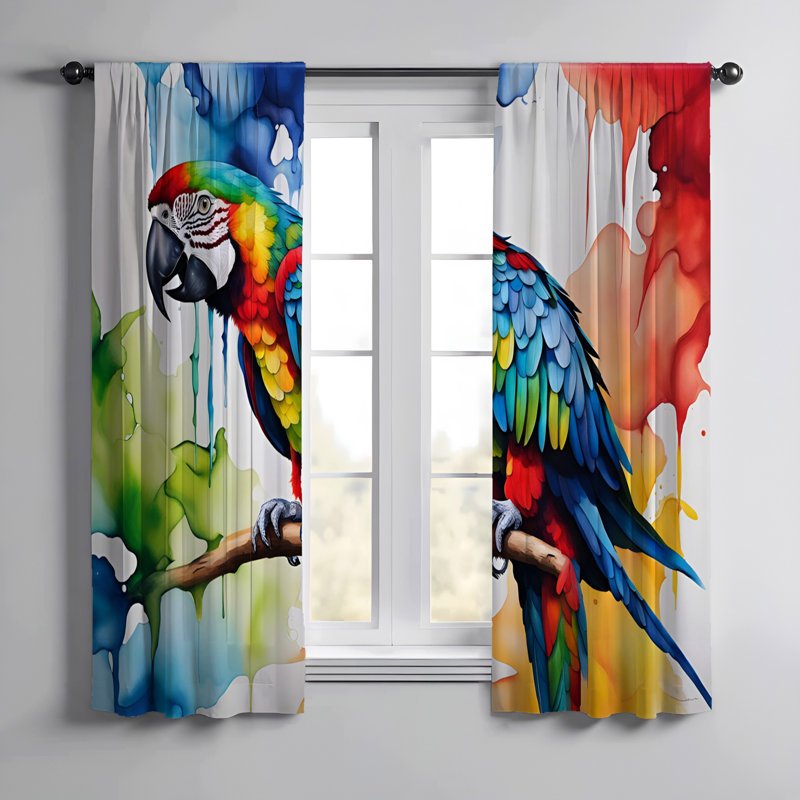 Paire de rideaux semi-transparents en polyester Hafez, L 20 po x L 52 po