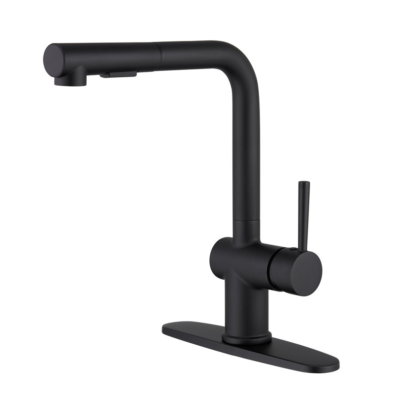 Mondawe Pull Down Kitchen Faucet, Matte Black