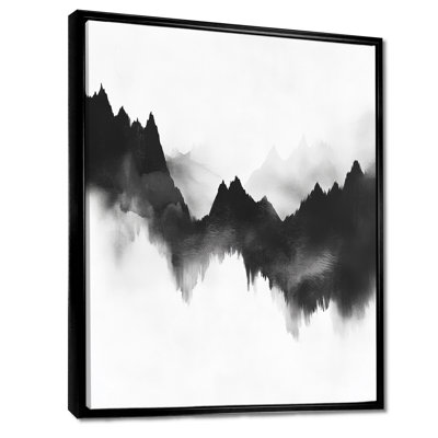 Art mural monochrome désert, toile de crête noire blanche, Karini