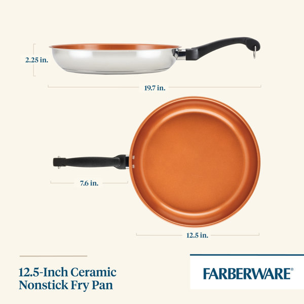 Farberware Eco Advantage Ceramic Nonstick Deep Frying Pan With Helper  Handle, 12.5-Inch & Reviews